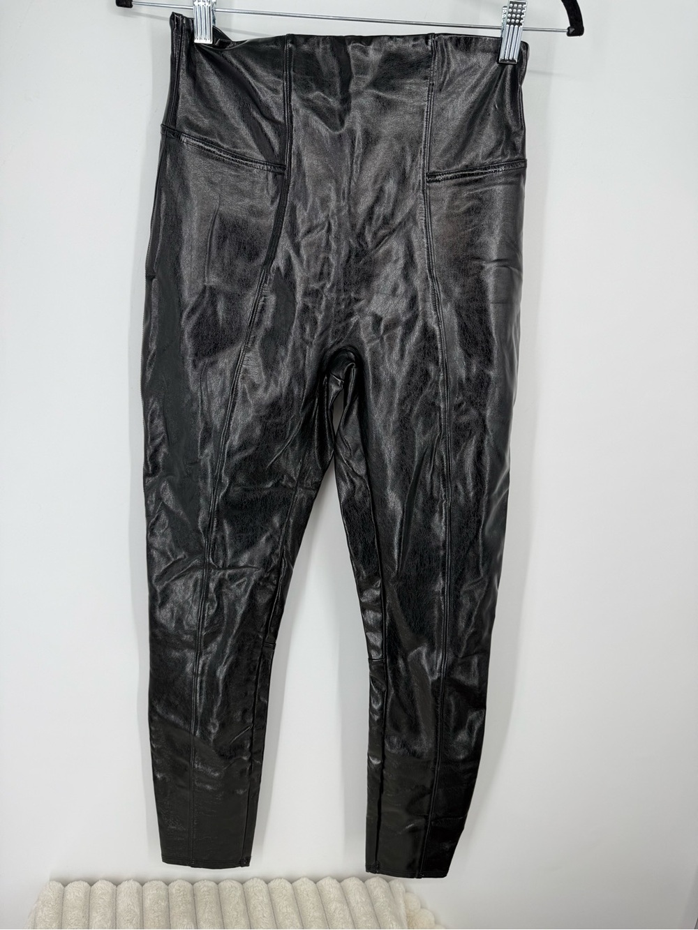 Spanx Black Faux Leather Pants size M